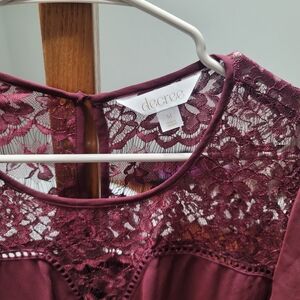 Decree Burgundy Lace Top